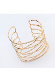 Women's European Style Fashion Metal Multilayer Alloy Cuff Bracelet