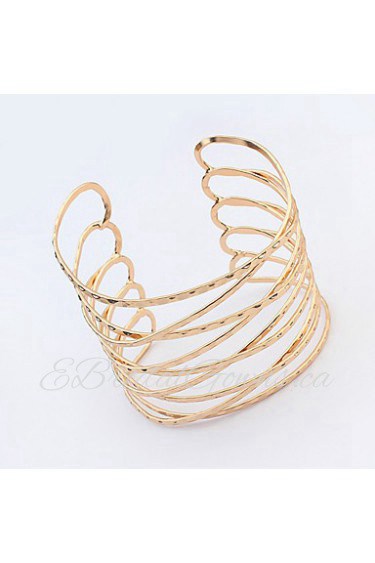 Women's European Style Fashion Metal Multilayer Alloy Cuff Bracelet