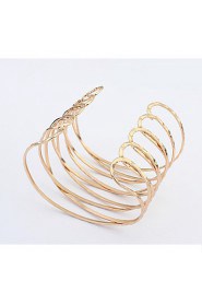 Women's European Style Fashion Metal Multilayer Alloy Cuff Bracelet