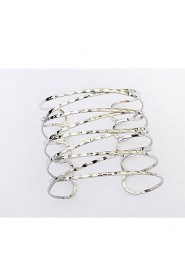 Women's European Style Fashion Metal Multilayer Alloy Cuff Bracelet