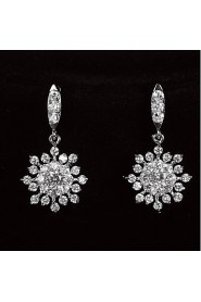 Drop Earrings Women's Platinum Earring Cubic Zirconia