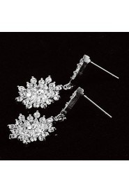 Drop Earrings Women's Platinum Earring Cubic Zirconia