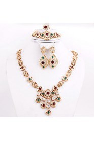 New fashion trendy gold plated (necklace,bracelet,earrings)jewelry sets