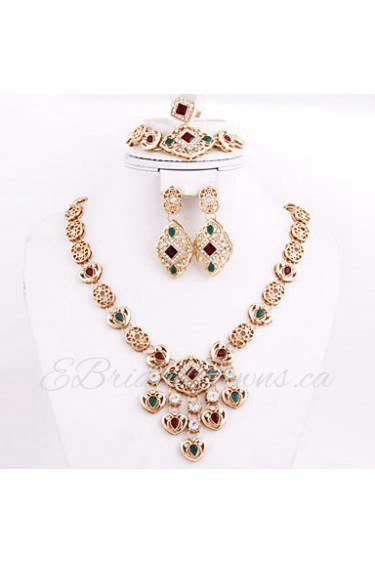 New fashion trendy gold plated (necklace,bracelet,earrings)jewelry sets