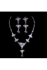 Elegant Design Alloy With Rhinestone Wedding/Special Occaision / Party Jewelry Set.