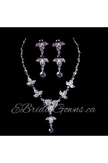 Elegant Design Alloy With Rhinestone Wedding/Special Occaision / Party Jewelry Set.