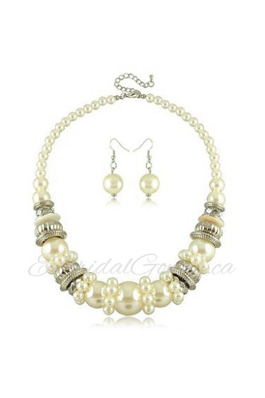 Jewelry Set Women's Wedding / Engagement / Birthday / Gift / Party / Daily Jewelry Sets Imitation Pearl Non Stone Necklaces / EarringsAs