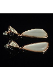 Women's Gold-Plating Opal Rhinestone Earrings