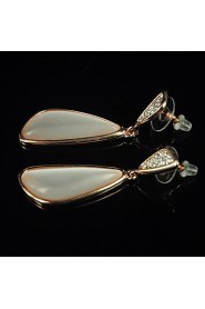 Women's Gold-Plating Opal Rhinestone Earrings