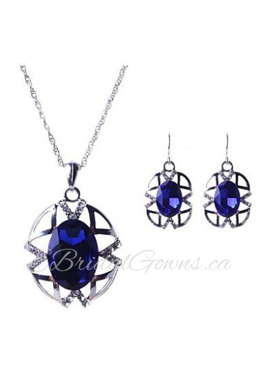 Jewelry Set Women's Party Jewelry Sets Alloy Crystal / Rhinestone Earrings / Necklaces Silver