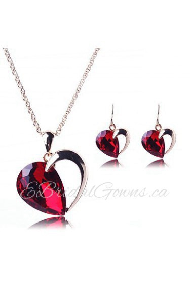 Jewelry Set Women's Party Jewelry Sets Alloy Crystal Necklaces / Earrings Gold