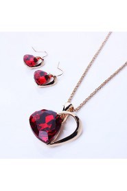 Jewelry Set Women's Party Jewelry Sets Alloy Crystal Necklaces / Earrings Gold