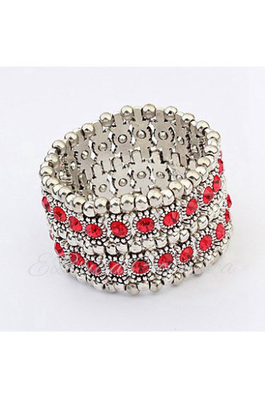 European Style Fashion Aegean Sea Multilayer Rhinestone Bracelet (Double Rows)