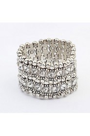 European Style Fashion Aegean Sea Multilayer Rhinestone Bracelet (Double Rows)