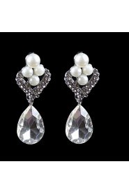 Elegant Design Alloy With Rhinestone And Pearl Wedding/Special Occaision / Party Jewelry Set.