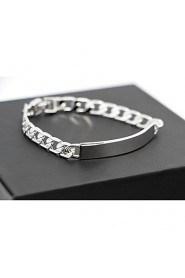 Top Quality Titanium Steel Platinum pt Plated ID Bracelet for Men(8mm*21cm)