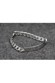 Top Quality Titanium Steel Platinum pt Plated ID Bracelet for Men(8mm*21cm)