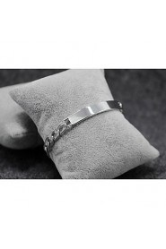 Top Quality Titanium Steel Platinum pt Plated ID Bracelet for Men(8mm*21cm)