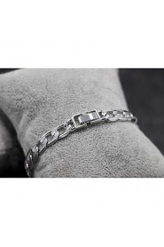 Top Quality Titanium Steel Platinum pt Plated ID Bracelet for Men(8mm*21cm)