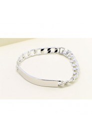 Top Quality Titanium Steel Platinum pt Plated ID Bracelet for Men(8mm*21cm)