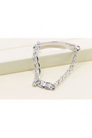 Top Quality Titanium Steel Platinum pt Plated ID Bracelet for Men(8mm*21cm)