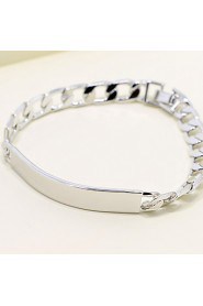 Top Quality Titanium Steel Platinum pt Plated ID Bracelet for Men(8mm*21cm)