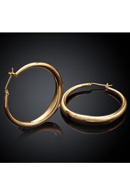 Fashion Round Shaped Environmental Copper Popular Gold Circle Adjustable Earrings Jewelry (2 color)(1Pair)