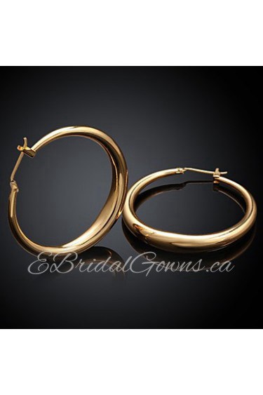 Fashion Round Shaped Environmental Copper Popular Gold Circle Adjustable Earrings Jewelry (2 color)(1Pair)