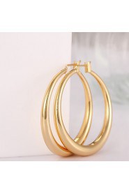 Fashion Round Shaped Environmental Copper Popular Gold Circle Adjustable Earrings Jewelry (2 color)(1Pair)