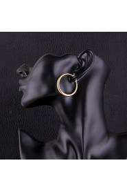 Fashion Round Shaped Environmental Copper Popular Gold Circle Adjustable Earrings Jewelry (2 color)(1Pair)