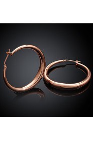 Fashion Round Shaped Environmental Copper Popular Gold Circle Adjustable Earrings Jewelry (2 color)(1Pair)