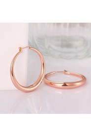 Fashion Round Shaped Environmental Copper Popular Gold Circle Adjustable Earrings Jewelry (2 color)(1Pair)