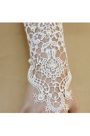 Fashion White Lace Vintage Hallow Flower Bracelet Ring Set