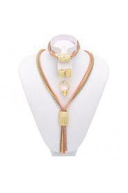 WesternRain African Promotion Fashion New Arrival Rose Gold Silver Matched Women Costumes African Tassel Jewelry Sets