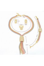 WesternRain African Promotion Fashion New Arrival Rose Gold Silver Matched Women Costumes African Tassel Jewelry Sets