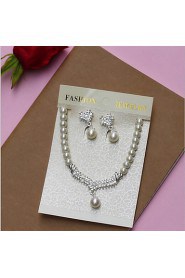 Women's Imitation Pearl / Alloy Jewelry Set Imitation Pearl / Rhinestone