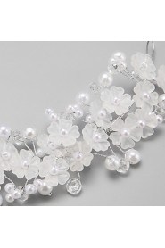 Women's / Flower Girl's Crystal / Alloy / Imitation Pearl Headpiece-Wedding / Special Occasion Flowers 1 Piece White Round