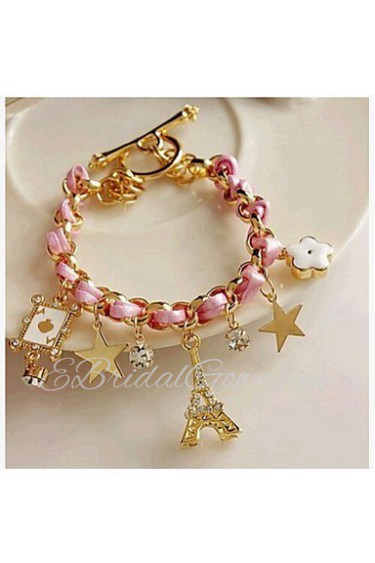 Lucky Star Women's Elegant Rhinestone Tassel Bracelet