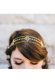 New Arrival Pearl Golden Hollow Hairband for Wedding Headpiece