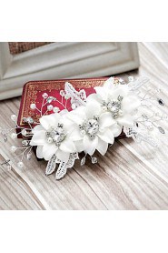 Women Lace/Acrylic Flowers With Imitation Pearl Wedding/Party Headpiece