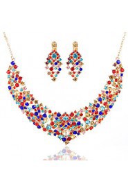 Ladies'/Women's Alloy Wedding/Party Jewelry Set With Multi-stone