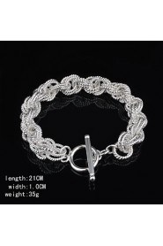 Women's Cuff Bracelet Silver Rhinestone