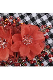 Women's / Flower Girl's Satin / Crystal / Imitation Pearl Headpiece-Wedding / Special Occasion Flowers Red / White