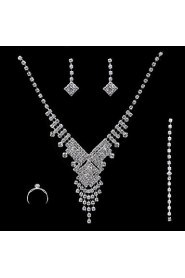 Jewelry Set Women's Anniversary / Wedding / Engagement / Birthday / Gift / Party / Special Occasion Jewelry Sets Alloy / Rhinestone