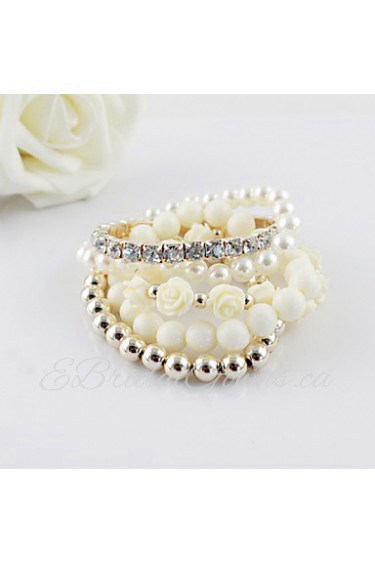 Women's Persona Beads Collection/Tennis Bracelet Alloy Imitation Pearl/Rhinestone