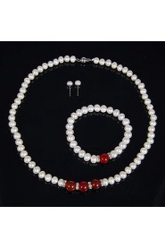 Jewelry Set Women's Birthday / Gift / Party / Special Occasion Jewelry Sets Pearl Necklaces / Bracelets / Earrings As the Picture