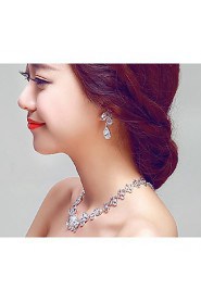 Exquisite Rhinestones/Titanium Wedding/Party Necklace with Earings