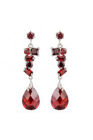 Brass With Cubic Zirconia Drop Earrings(More Colors)