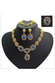 Gold-plated Fashion romantic heart line(Including Necklace, Earring, Bracelet, Ring) Jewelry Sets