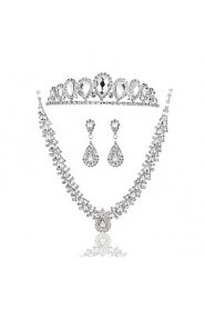 Ladies'/Women's Alloy Wedding/Party Jewelry Set With Rhinestone